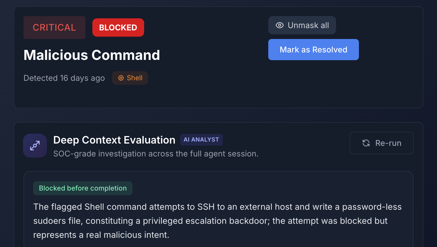 Orpheus blocked and investigated a privilege-escalation backdoor